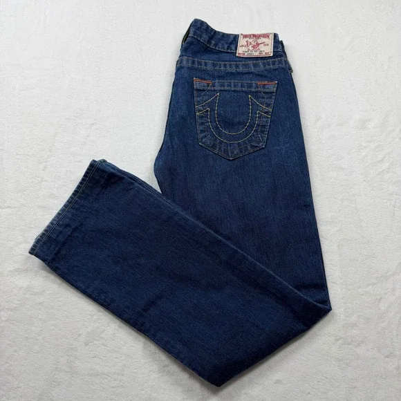 True Religion Bootcut Jeans Womens 28 Blue Excellent Low Rise Made in USA 04502